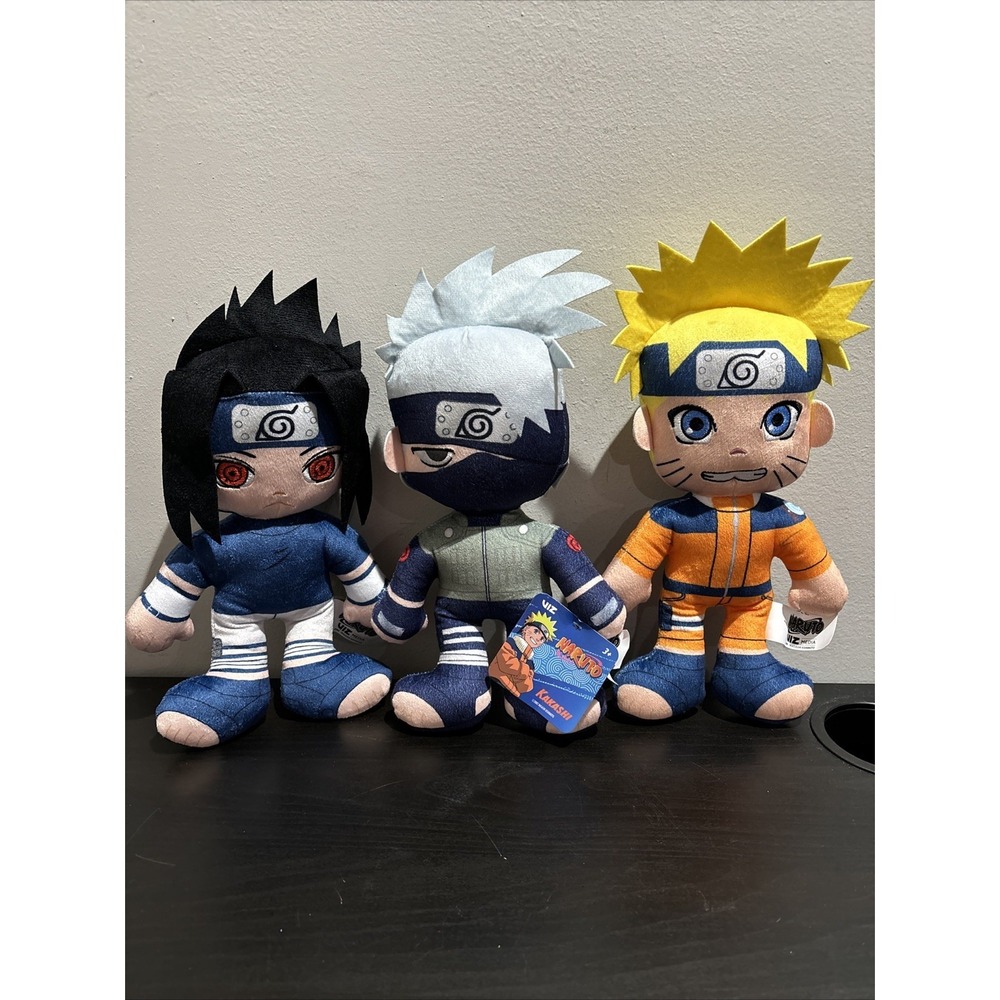 Vintage Naruto Plush Lot 2002 Viz Media 11 inch Anime Kakashi Sasuke